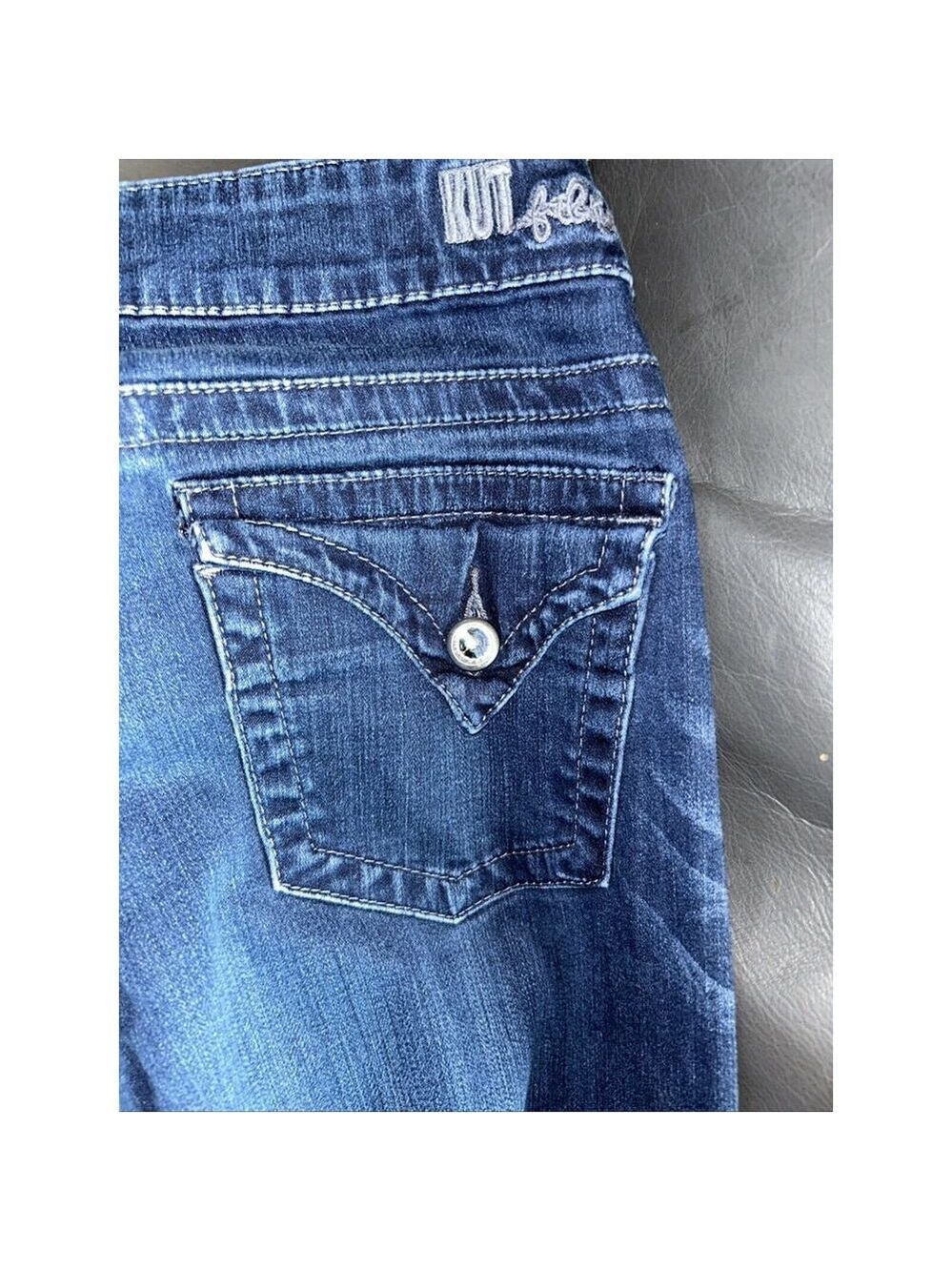 Women’s Kut from Kloth Farrah Baby Boot Denim jeans Size 12 Blue Streetwear - Picture 10 of 10